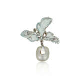 SET OF AQUAMARINE, CULTURED PEARL AND DIAMOND JEWELRY - фото 10