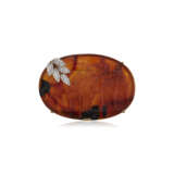 MARC KOVEN CARVED AGATE AND DIAMOND BROOCH - photo 1
