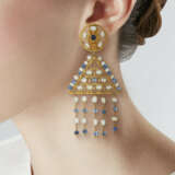 ILIAS LALAOUNIS SEED PEARL, SAPPHIRE AND GOLD EARRINGS - photo 2