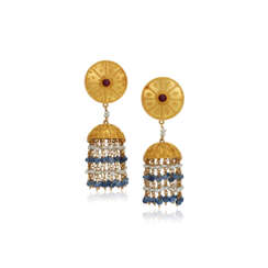 ILIAS LALAOUNIS MULTI-GEM AND GOLD EARRINGS