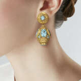 BLUE TOPAZ AND GOLD EARRINGS - photo 2