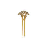 ART NOUVEAU HORN AND SEED PEARL HAIR COMB - фото 1