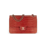 A MATTE DUSTY ROSE ALLIGATOR JUMBO DOUBLE FLAP BAG WITH PERMABRASS HARDWARE - photo 1