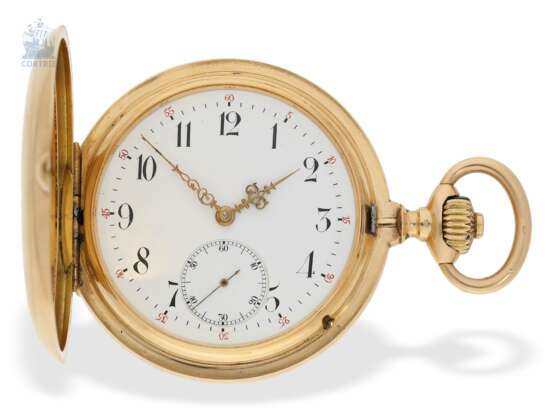 Taschenuhr: interessantes Konvolut von 4 goldenen Taschenuhren, darunter eine schwere IWC Goldsavonnette von 1895 - Foto 6