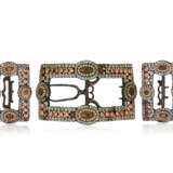 ANTIQUE SET OF PASTE AND ENAMEL BUCKLES - фото 1
