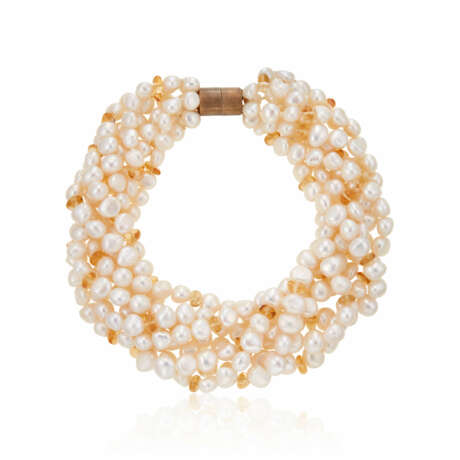 BAROQUE CULTURED PEARL AND CITRINE MULTI-STRAND NECKLACE - фото 3