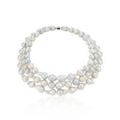 BAROQUE CULTURED PEARL AND DIAMOND NECKLACE