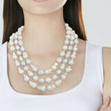 BAROQUE CULTURED PEARL AND DIAMOND NECKLACE - photo 2