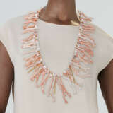 CORAL AND CULTURED PEARL NECKLACE - Foto 2