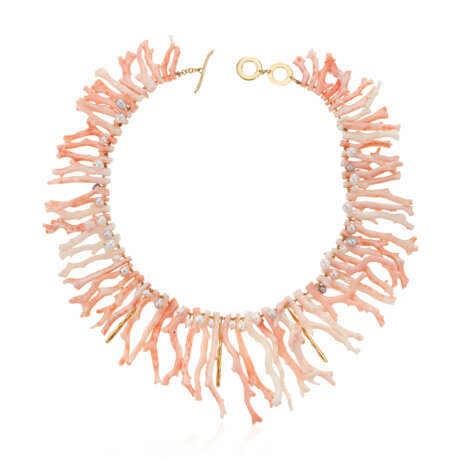 CORAL AND CULTURED PEARL NECKLACE - Foto 4