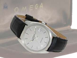 Armbanduhr: besonders große Omega Herrenuhr in Edelstahl, Seamaster Chronometer 168.022 von 1967 mit Originalbox und Zertifikat