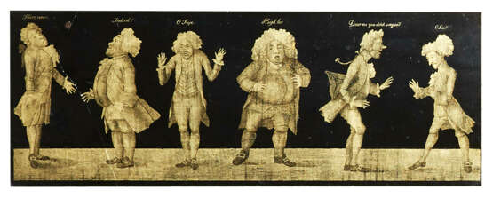 A SET OF THREE GEORGE III VERRE EGLOMISE PICTURES - Foto 7