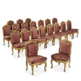 A SUITE OF TWENTY LOUIS XV STYLE GILTWOOD CHAISES - фото 1