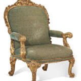 A GEORGE II GILTWOOD ARMCHAIR OF MONUMENTAL PROPORTIONS - photo 1
