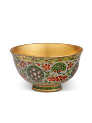 AN ENAMELLED GOLD WINE CUP