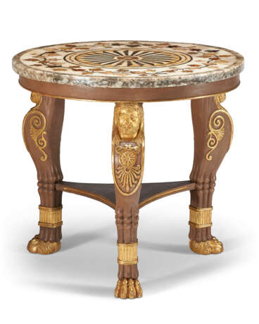 A REGENCY BRONZED AND PARCEL-GILT CENTER TABLE - фото 1