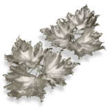 A PAIR OF ITALIAN SILVER LEAF-FORM TRIPARTITE CENTERPIECE DISHES - photo 1