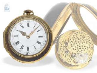 Taschenuhr: frühe englische Spindeluhr, um 1700, einer der bedeutendsten Londoner Uhrmacher dieser Zeit, Henry Jones 1654-1695/1698