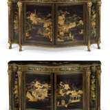 A PAIR OF GEORGE III GILT-METAL-MOUNTED CHINESE BLACK AND GILT-LACQUER AND JAPANNED COMMODES - photo 1