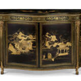 A PAIR OF GEORGE III GILT-METAL-MOUNTED CHINESE BLACK AND GILT-LACQUER AND JAPANNED COMMODES - photo 2