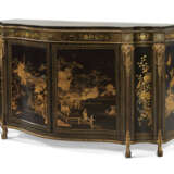 A PAIR OF GEORGE III GILT-METAL-MOUNTED CHINESE BLACK AND GILT-LACQUER AND JAPANNED COMMODES - фото 12