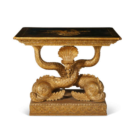 A GEORGE II OIL-GILT AND JAPANESE LACQUER PIER TABLE - Foto 1