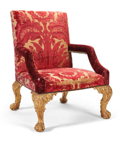 A PAIR OF GEORGE II GILTWOOD ARMCHAIRS - фото 4
