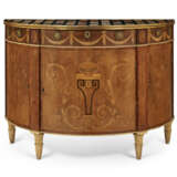 AN ENGLISH MAPLE, AMARANTH, SYCAMORE AND TULIPWOOD MARQUETRY COMMODE - photo 1