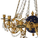 A DIRECTOIRE CUT-GLASS-MOUNTED ORMOLU AND ENAMELED TWELVE-LIGHT CHANDELIER - photo 3