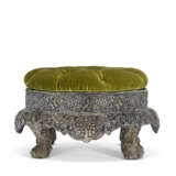 A PAIR OF INDIAN PARCEL-GILT SILVER-MOUNTED FOOTSTOOLS - фото 2
