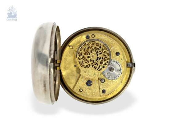 Taschenuhr: seltene einzeigrige Doppelgehäuse-Spindeluhr mit retrograder Stunde und Tag/Nachtanzeige, Thomas Maston London, 1825 - Foto 3