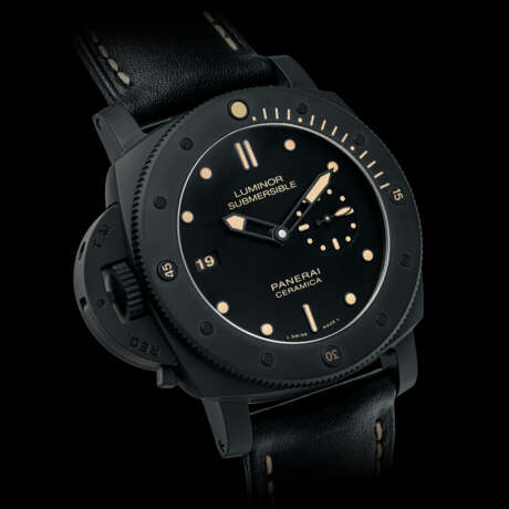 PANERAI, REF. PAM00607, HONG KONG BOUTIQUE LIMITED EDITION OF 50 PIECES, TITANIUM AND CERAMIC, LUMINOR SUBMERSIBLE 1950 LEFT-HANDED 3 DAYS AUTOMATIC CERAMICA - Foto 1
