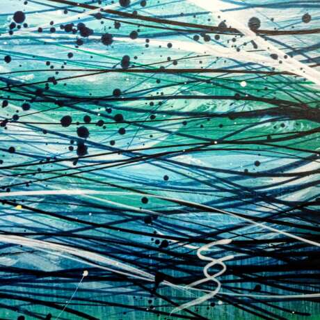 БЕЛОЕ ПЕРО Watercolor paper Acrylic paint Абстрактный импрессионизм фантазийная композиция Russia 2021 - photo 2