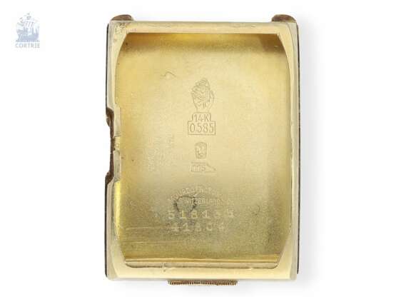 Armbanduhr: sehr seltene, große "curved" Herrenuhr, Movado "CURVIPLAN" im originalen Goldgehäuse, ca.1945 - Foto 4