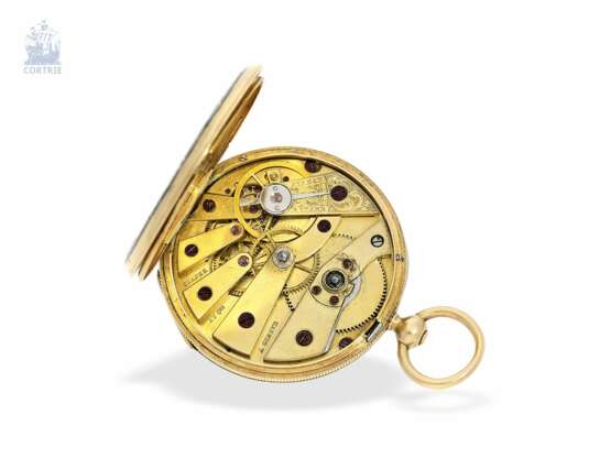 Taschenuhr/Anhängeuhr: ganz frühe Gold/Emaille-Anhängeuhr, Perlenbesatz, Czapek i Spolka No.1754, Genf um 1846/47 - photo 6