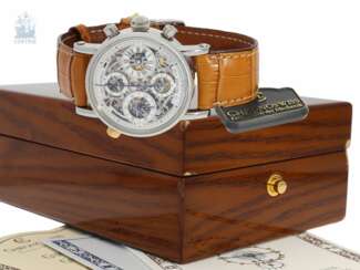 Armbanduhr: sehr seltenener Schleppzeiger-Chronograph, Chronoswiss "Pathos 38mm Automatic" Ref.7323S mit Box und Papieren