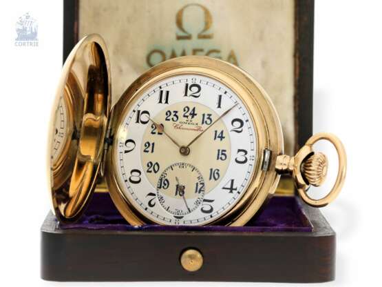 Taschenuhr: Omega Rarität, Observatoriums-Chronometer "CHRONOMÈTRE GRADE VERY BEST" No.5983708 mit Zertifikat und Originalbox, gefertigt 1922 in einer Serie von nur 300 Stück! - фото 1