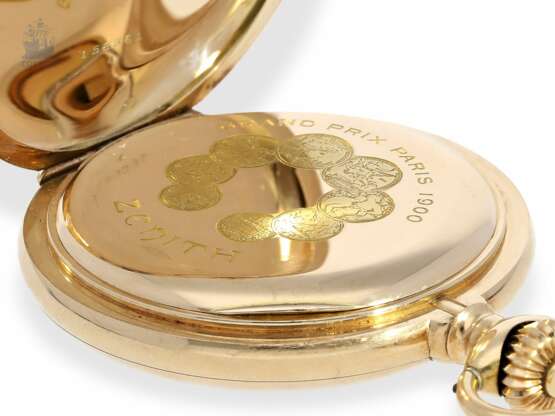 Taschenuhr: besonders schwere und große Goldsavonnette sehr hochwertiger Qualität, Ankerchronometer Zenith No. 1646745, ca.1910 - Foto 6