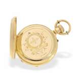 Taschenuhr: einzigartiges, hochfeines Gold/Emaille-Taschenchronometer, signiert F. Veyrat Geneve No.2052, ca.1860 - Foto 5