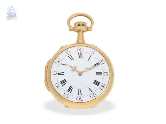 Taschenuhr: hochfeines und extrem seltenes französisches Louis XVI-Style Taschenchronometer mit Originalbox, Maingourd Freres Le Mans No.50653, ca.1870 - фото 6