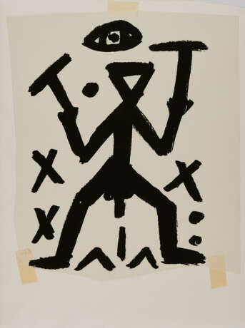 A.R. Penck (1939 Dresden - 2017 Zürich). Untitled (Entwurf zu alle Kreuze rot und die Punkte) - фото 1