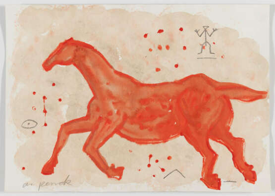 A.R. Penck (1939 Dresden - 2017 Zürich). Pferd I (rot) (Pe/P/C5/287) - Foto 2