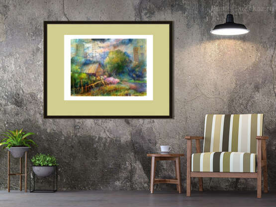 Gemälde, акварельная картина „Городской пейзаж По-соседски“, Papier, Aquarell, Impressionismus, Landschaftsmalerei, Russland, 2020 - Foto 4