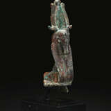AN EGYPTIAN BRONZE ATUM IN THE FORM OF A HUMAN-HEADED SERPENT - photo 2