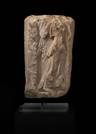 A ROMAN MARBLE ARCHAISTIC RELIEF WITH LETO - photo 2