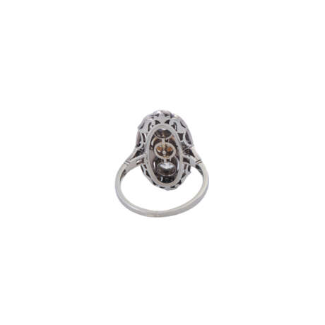 Art Déco Ring mit Perle und Diamanten von zus. ca. 0,85 ct, - photo 4
