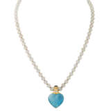 Collier aus Bergkristall mit Aquamarin - photo 1