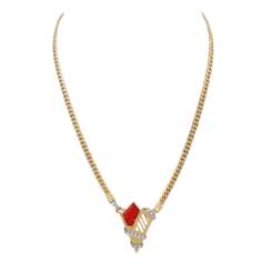 Collier mit Feueropal und Brillanten