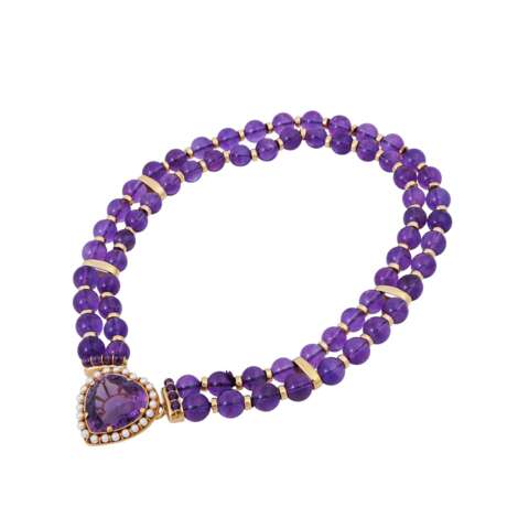 Amethystcollier mit Herzmittelteil, - фото 3