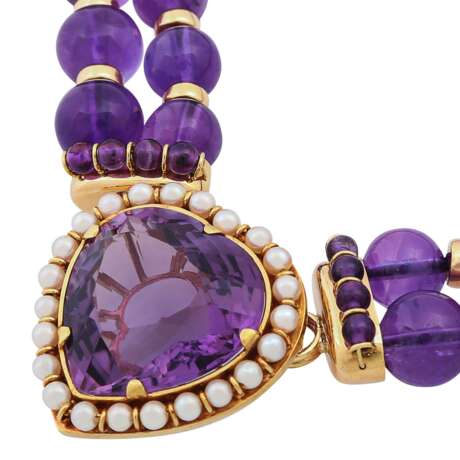 Amethystcollier mit Herzmittelteil, - фото 4